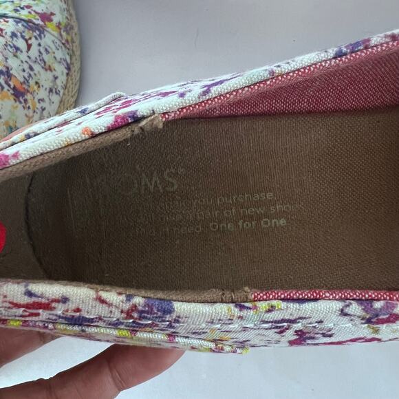 TOMS Women's Floral Open Toe Wedges Women's Size 10 Heels - Picture 4 of 7